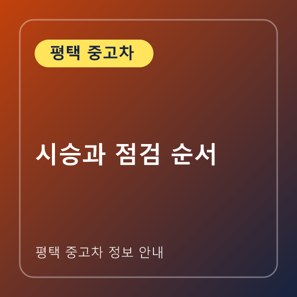 시승과 점검 순서